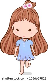 vector art lovely girl