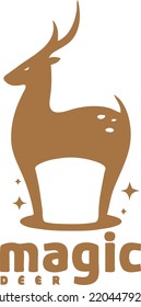vector art of magical deer with golden colour and text beautiful design for logo