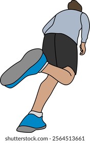 Vector art of a male athlete running with energy and style, showcasing determination and focus. Perfect for use in health and fitness campaigns, sports branding, or marathons and sport events