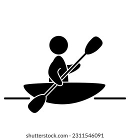 Vector art of man riding kayak, icon and graphic design, suitable for web logo and application