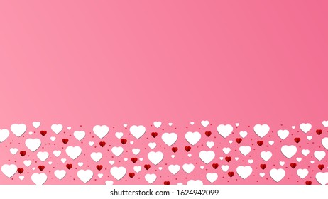 Vector, Art, Many hearts on a pink background