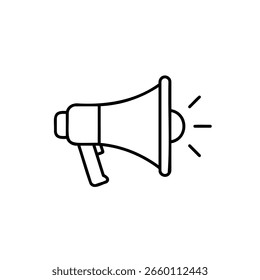 Arte vectorial del icono del megáfono aislado en el fondo blanco