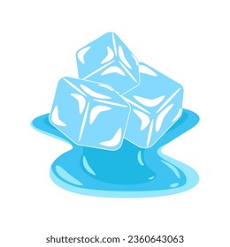 Arte vectorial de fundir cubos de hielo, icono y diseño gráfico