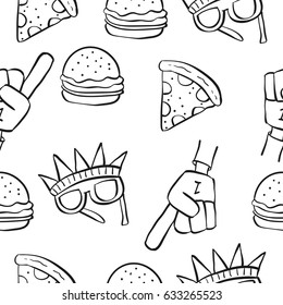 Vector art memorial day hand draw doodles