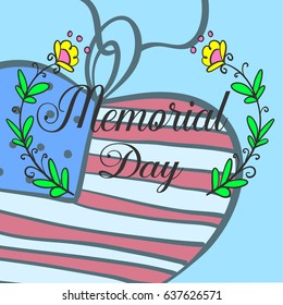 Vector art memorial day hand draw