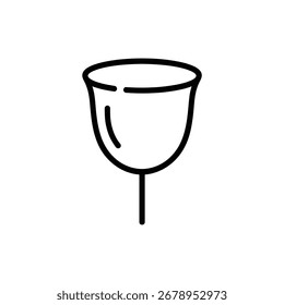 Arte vetorial do ícone da xícara menstrual na linha arte estilo design ícone da linha ilustração vetorial
