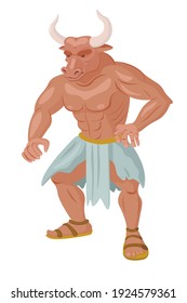 Vector art of minotaur monster from greek myth