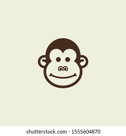 vector art for monkey head for template design