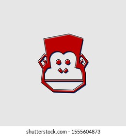 vector art for monkey head for template design