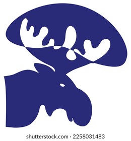 Vector art. Moose head mushroom. wildlife ecology