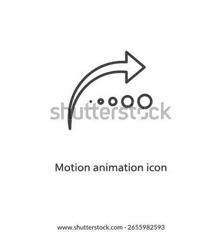 Vector art of motion animation icon with curved arrow and progress indicators