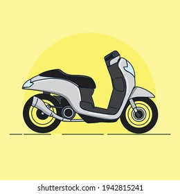 vector art motor scooter. automatic Motocycle. Scoopy. Drag Race