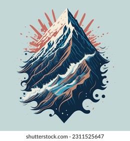 Vector art of the Mount Everest landscape