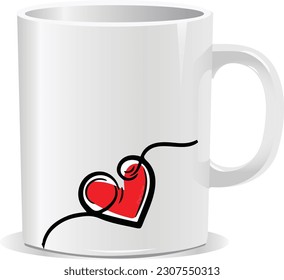 Vektorkunstkrug Kaffeetasse Liebesgrüße