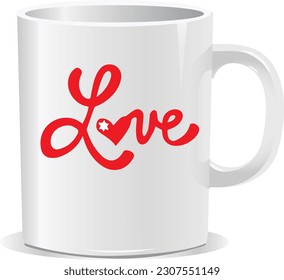 vector art mug coffee cup love eps design