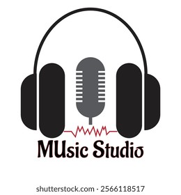 A vector art music studio logo design.