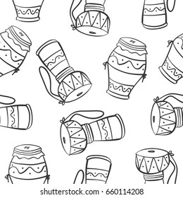Vector art music theme doodle style collection