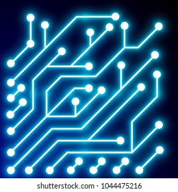 Vector art with   neon tubes. Vector illustration. Abstract logo. Isolated icon. 10 EPS