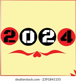 arte vectorial con año nuevo 2024