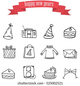 Vector art of new year element icons