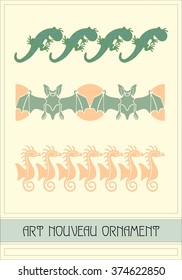 Vector Art Nouveau decor, ornament, pattern