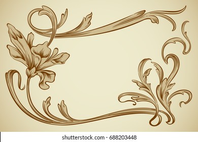 Vector art nouveau frame for design invitation card, packing, booklet, print.