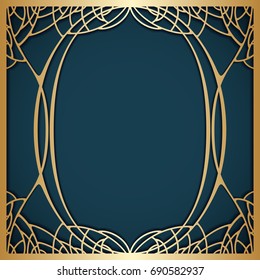 Vector art nouveau frame for design invitation card, packing, booklet, print.