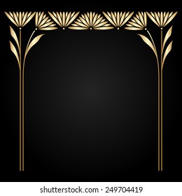 Vector art nouveau gold frame with space for text.