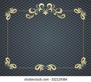 Vector art nouveau golden frame with space for text.