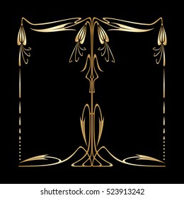 Vector art nouveau invitation card with space for text.
