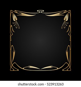 Vector art nouveau invitation card with space for text.