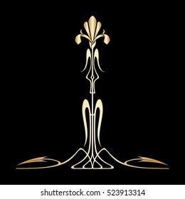 Vector art nouveau invitation card with space for text.