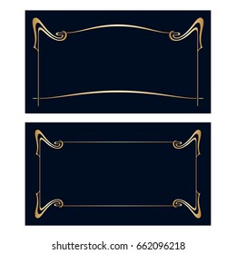 Vector art nouveau invitation cards with space for text.