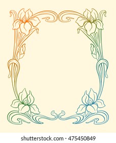 Vector art nouveau ornamental background with space for text.