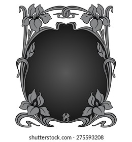 Vector art nouveau ornamental frame with space for text.