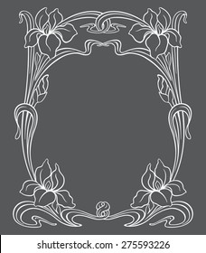 Vector art nouveau ornamental frame with space for text.