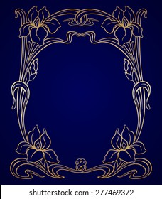 Vector art nouveau ornamental frame with space for text.