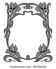 Vector art nouveau ornamental frame with space for text.