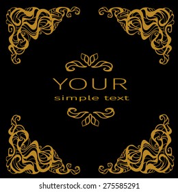  vector art nouveau pattern on black background