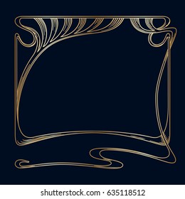 Vector art nouveau vintage background for design invitation card, packing, booklet, print.
