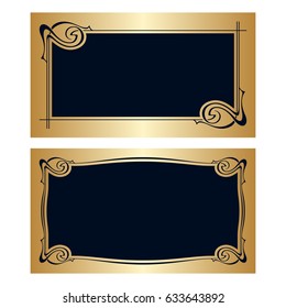 Vector art nouveau vintage frame for design invitation card, packing, booklet, print.