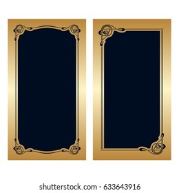 Vector art nouveau vintage frame for design invitation card, packing, booklet, print.