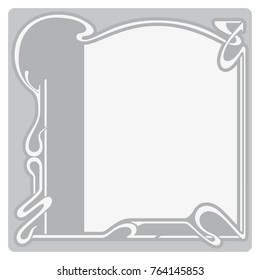 Vector art nouveau vintage frame for design invitation card, packing, booklet, print.