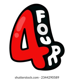 vector art of number four with text