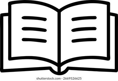 Vektorgrafik des offenen Buchsymbols
