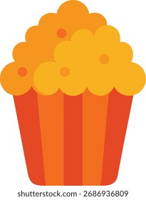 Arte vetorial da ilustração do cupcake laranja