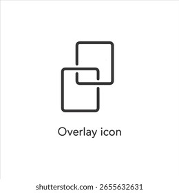 Arte vectorial del icono de cuadrados superpuestos aislado en el fondo blanco para el Diseño gráfico