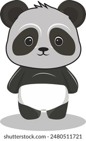 Arte vectorial El Panda de pie en el suelo