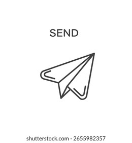 Vector art of a paper airplane in midflight, symbolizing sending a message