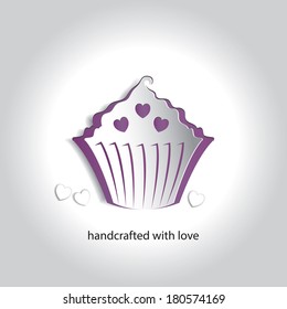 Vector Art Paper Icon Design Cupcake Bakery Shop